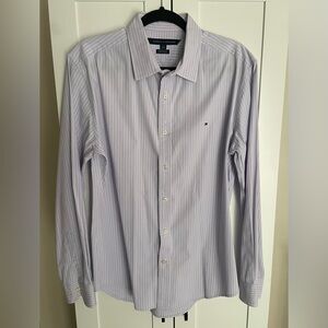 Tommy Hilfiger Men's Light Lavender Pinstripe Shirt